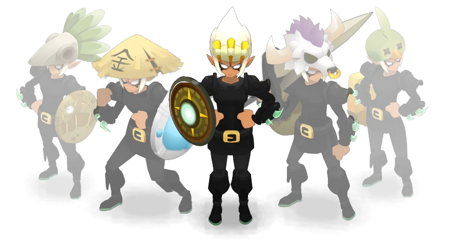 Groupe de personnages Dofus prêts au combat